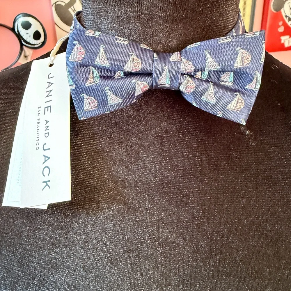 Janie and Jack Navy Sailboat Pattern Bow Tie